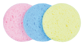 Make-up Remover Sponge Set 80 mm Circle Colors 3 units