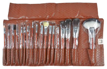Cleissy Brown Brushes Leather Case Set 18 units