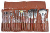Cleissy Brown Brushes Leather Case Set 18 units
