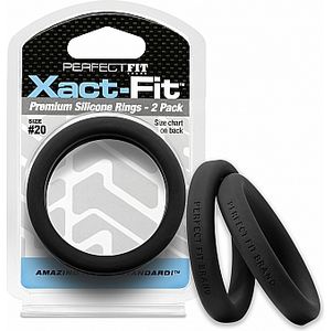 Perfect Fit Xact Fit Pack of 2 Silicone Rings 19 cm Black